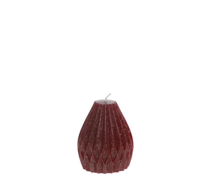 Chic Antique kynttilä tummanpunainen glitter 9 cm