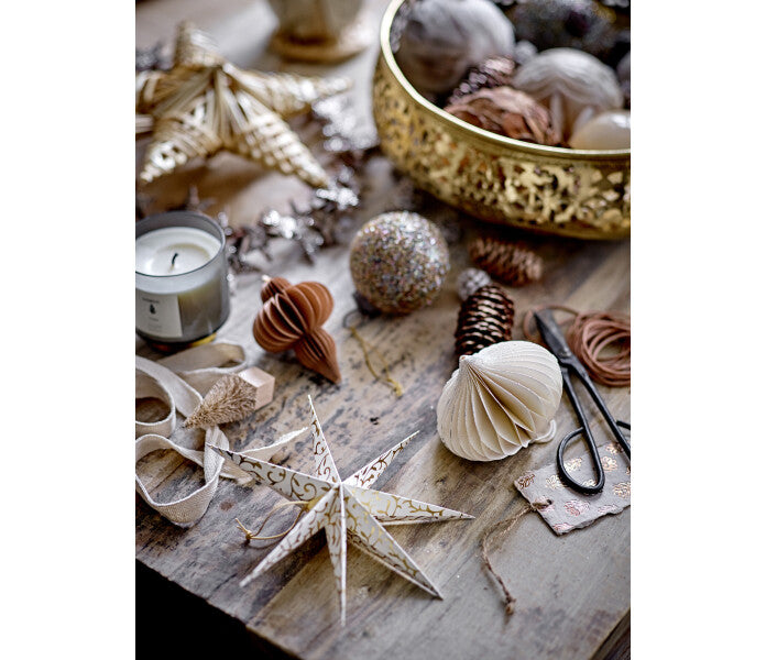 Bloomingville Lecce paperitähti valkoinen/kulta 20 cm