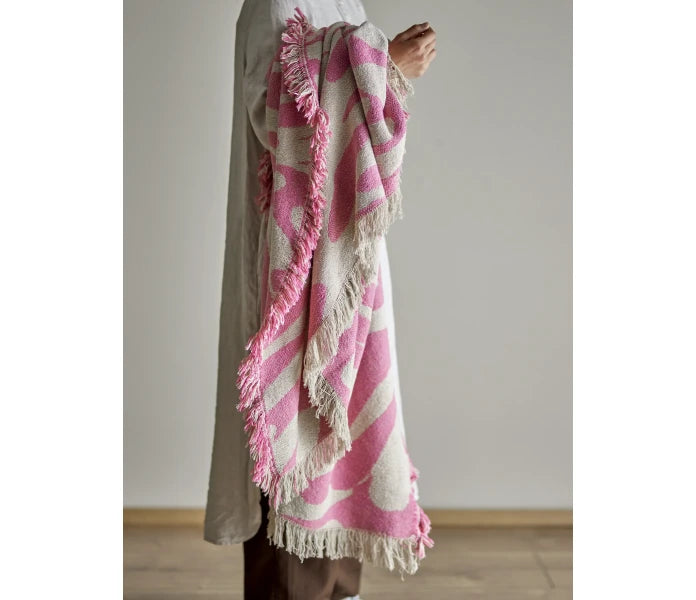 Bloomingville Alk torkkupeitto pinkki 130 x 160 cm