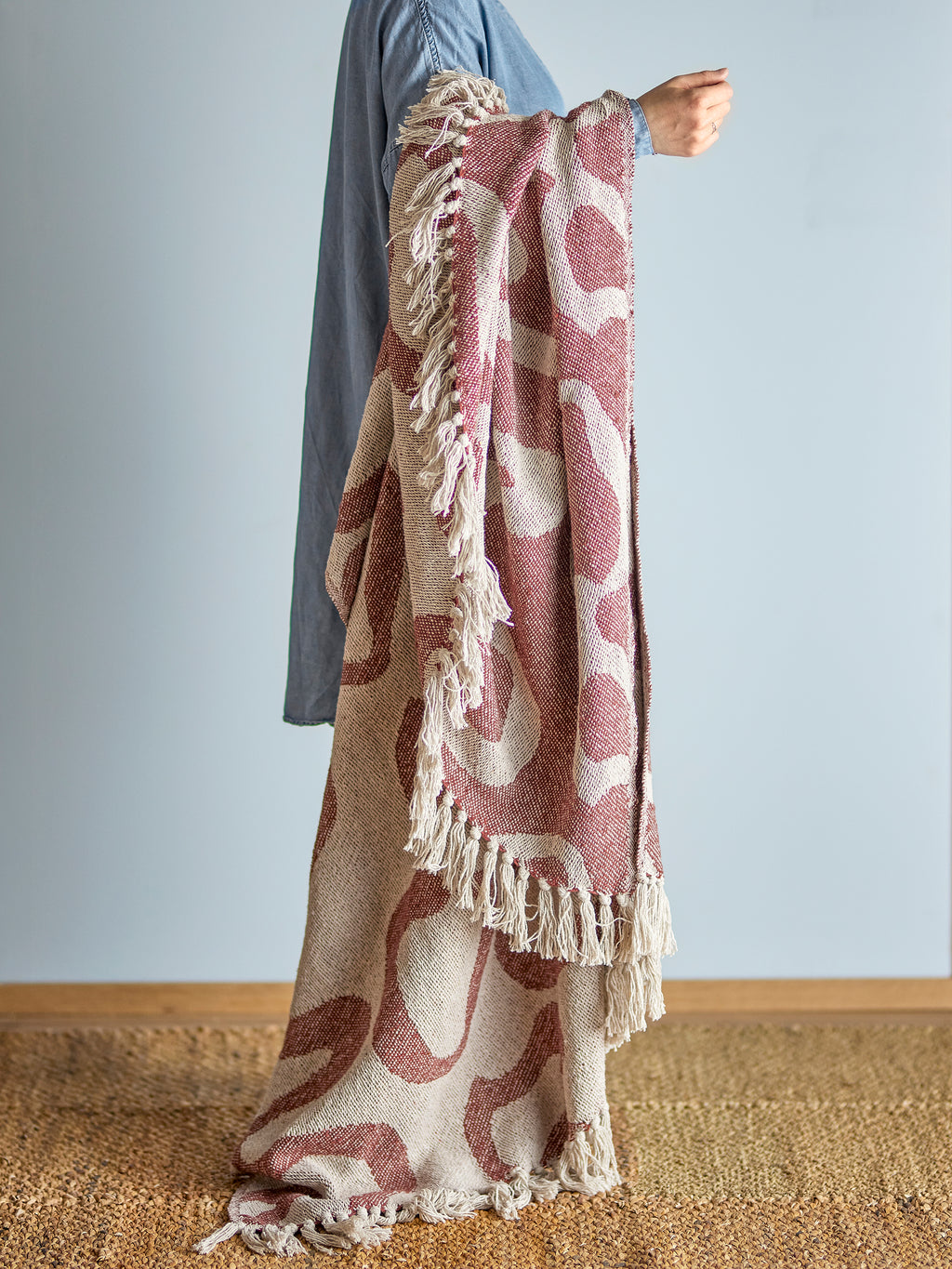 Bloomingville Salobre torkkupeitto ruskea 130 x 170 cm