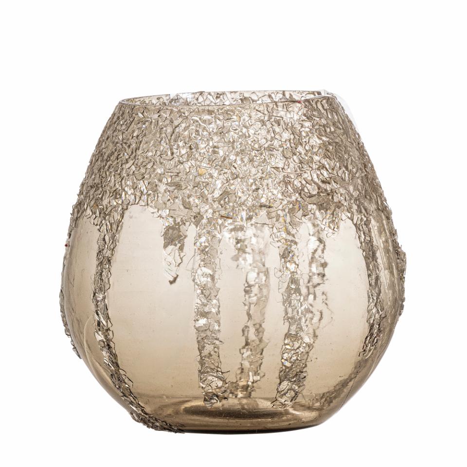 Bloomingville Frosty tuikkulyhty ruskea 10 x 10 cm