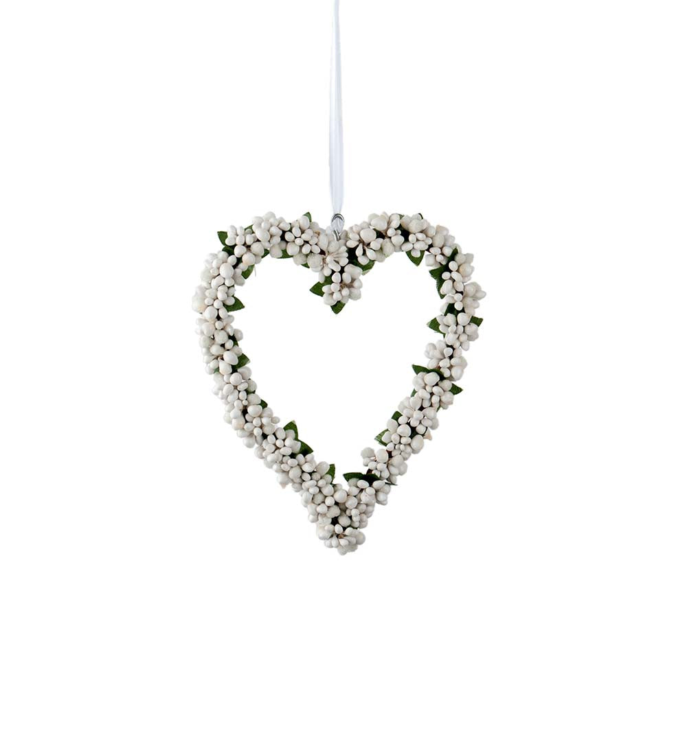 Mr Plant sydänkranssi valkoinen 20cm