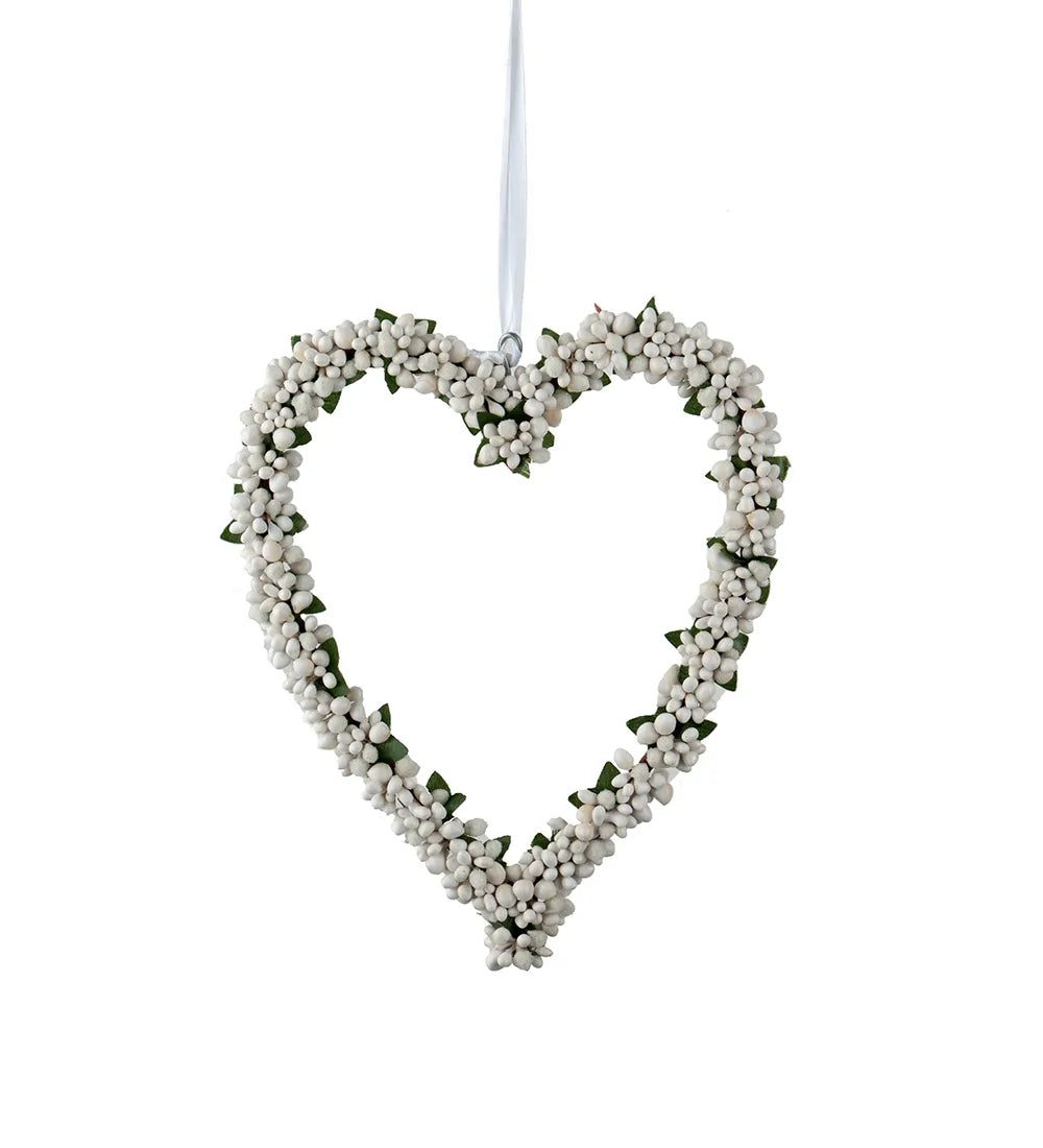 Mr Plant sydänkranssi valkoinen 24 cm