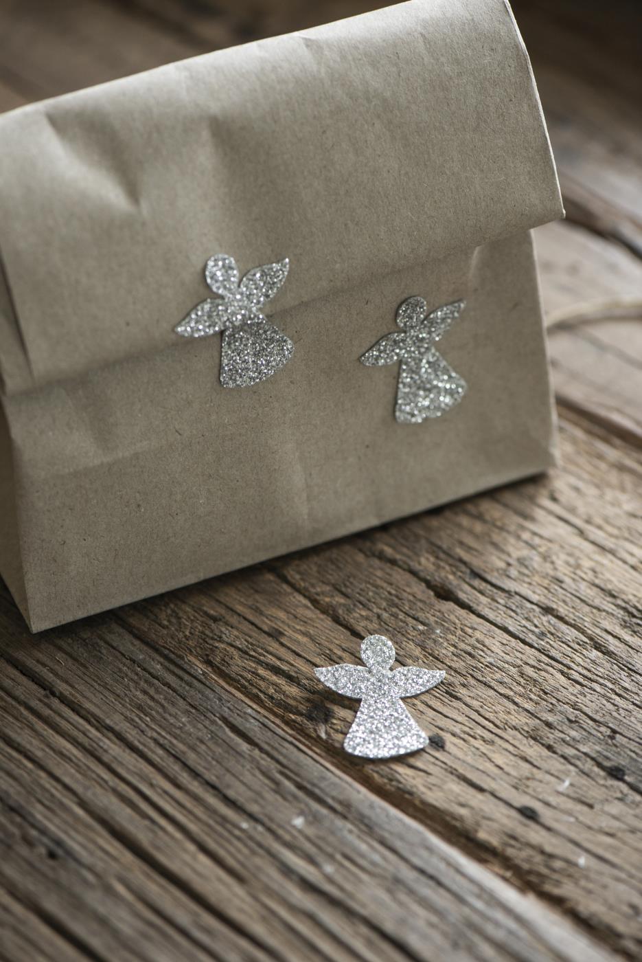 Ib Laursen tarra-arkki enkeli hopea glitter 24 kpl