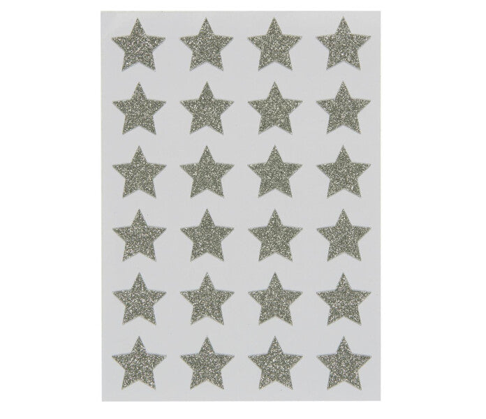 Ib Laursen tarra-arkki tähti hopea glitter 24 kpl
