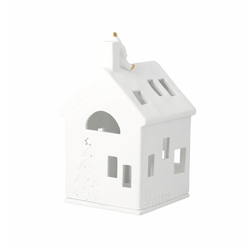 Räder talolyhty tonttukoristeella valkoinen 14 cm