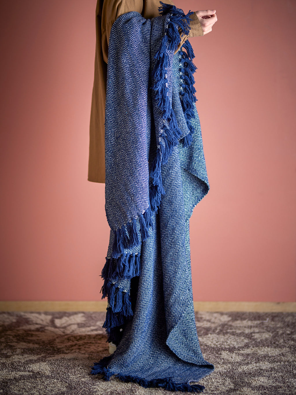 Bloomingville Herringbone torkkupeitto 130 x 160 cm