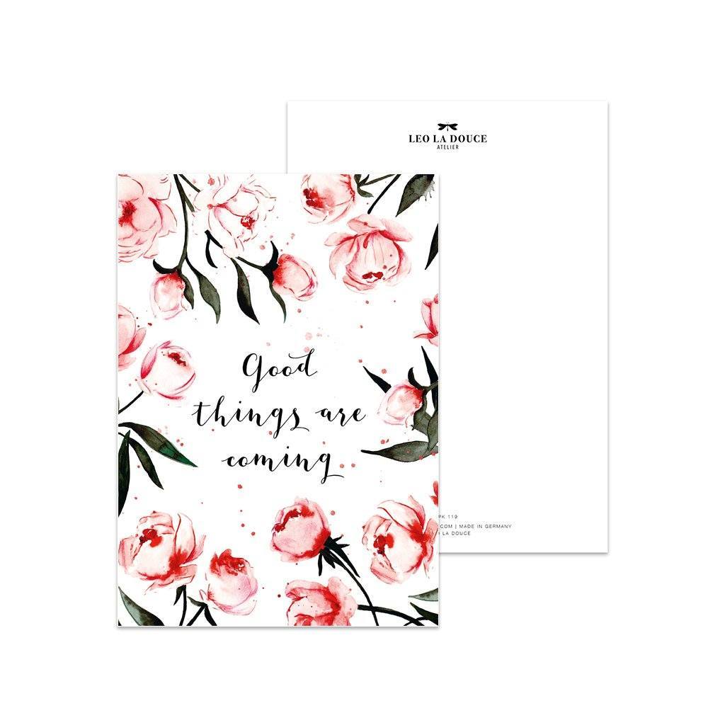 Putinki Leo La Dolce postikortti - Good things are coming