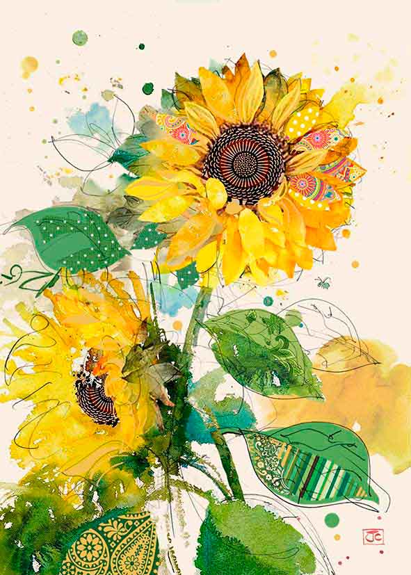 Putinki Bugart 2-osainen kortti - Sunflowers