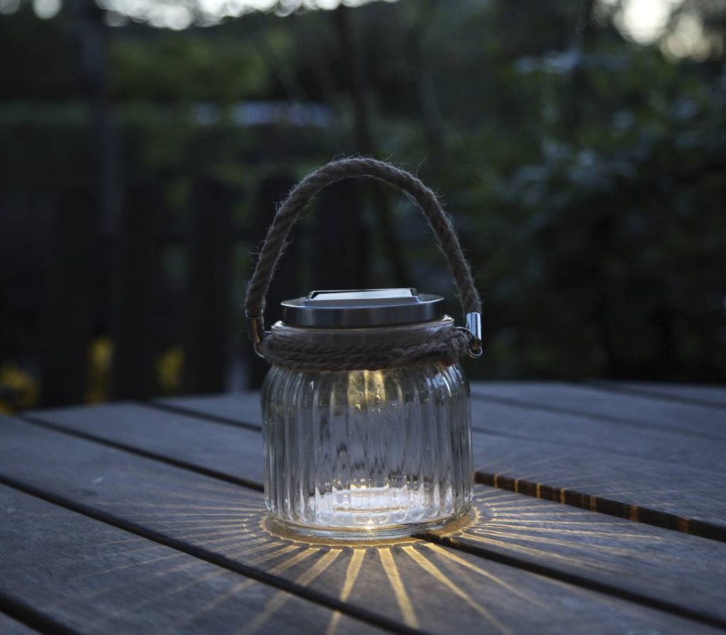 Star Trading lasipurkki aurinkokennolyhty kirkas 11,5 cm