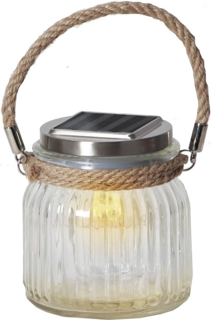 Star Trading lasipurkki aurinkokennolyhty kirkas 11,5 cm
