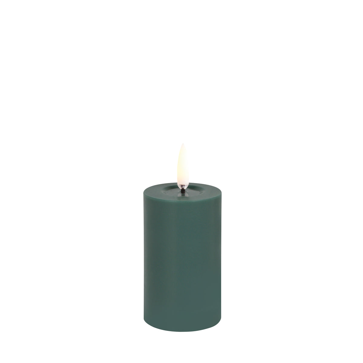 Uyuni LED-kynttilä smooth melted 5 x 7,5 cm - Pine Green