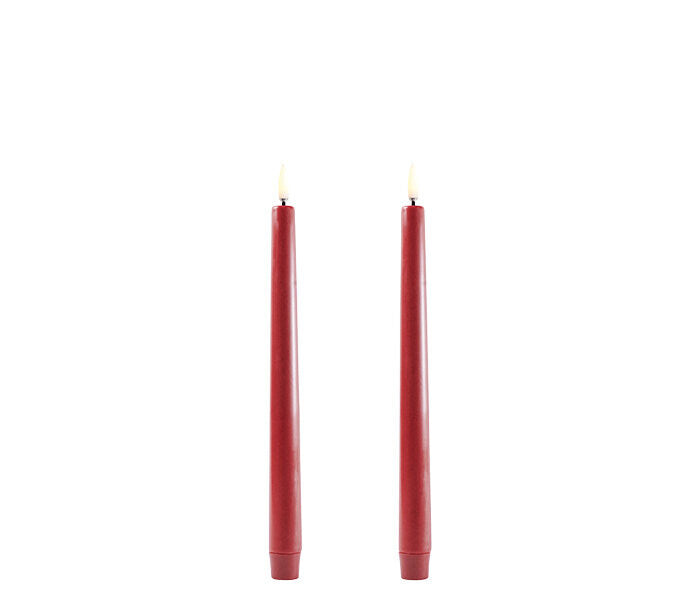 Uyuni LED-kruunukynttilä 25 cm 2 kpl - Carmine Red