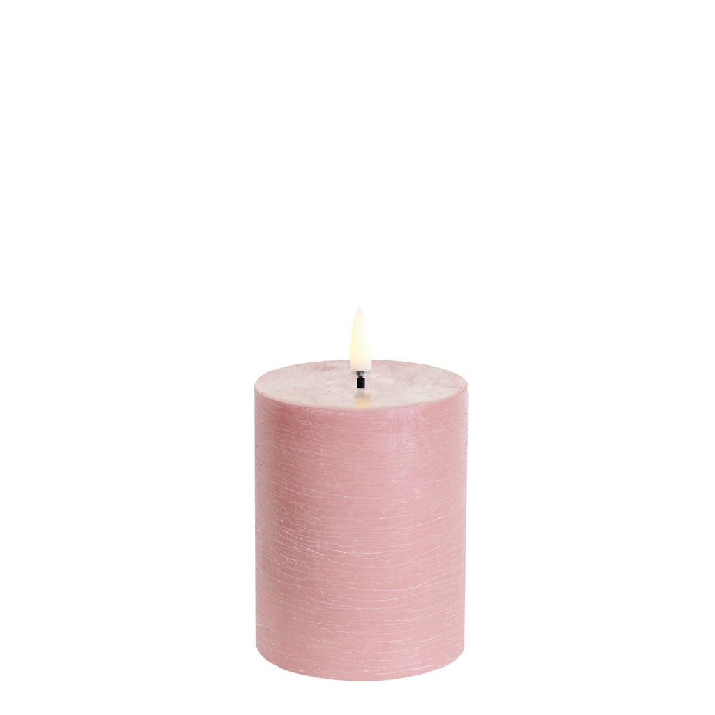 Uyuni LED-kynttilä rustic 7,8 x 10 cm - Dusty Rose