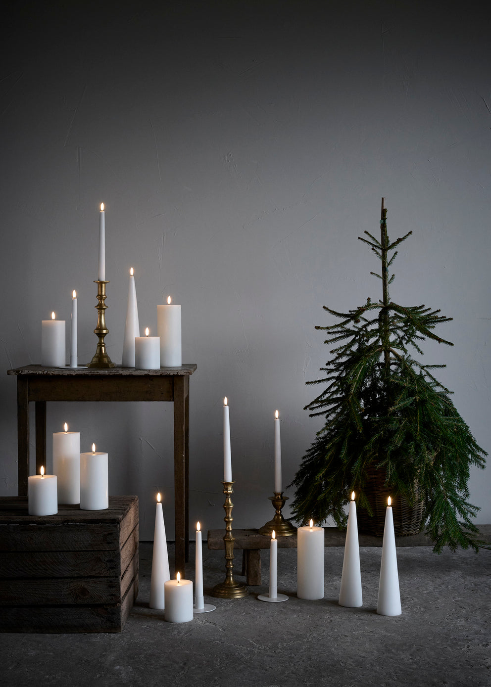 Uyuni LED-kruunukynttilä 25 cm 2 kpl - Nordic White