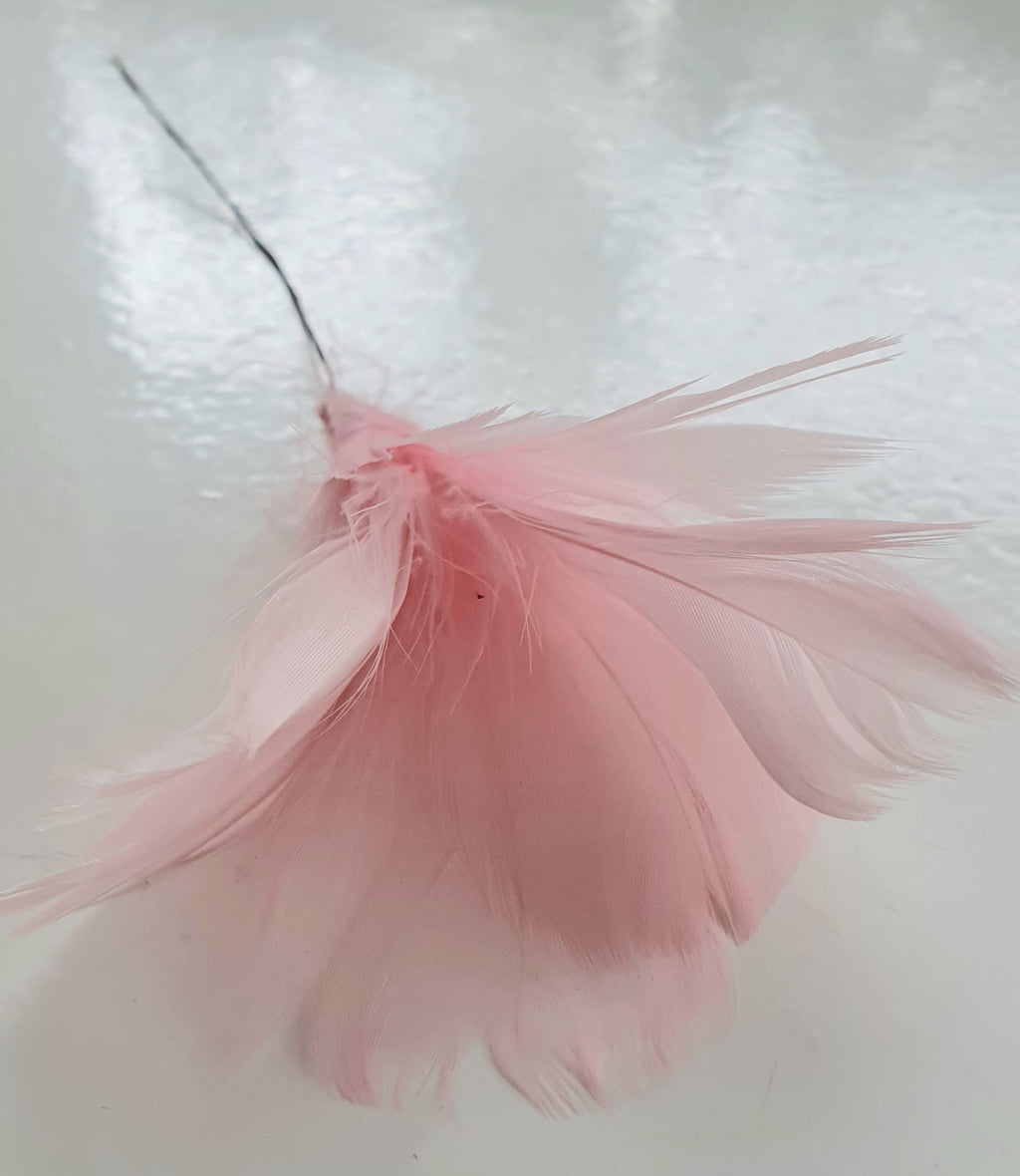 A Lot höyhenkukka vaaleanpunainen 12kpl