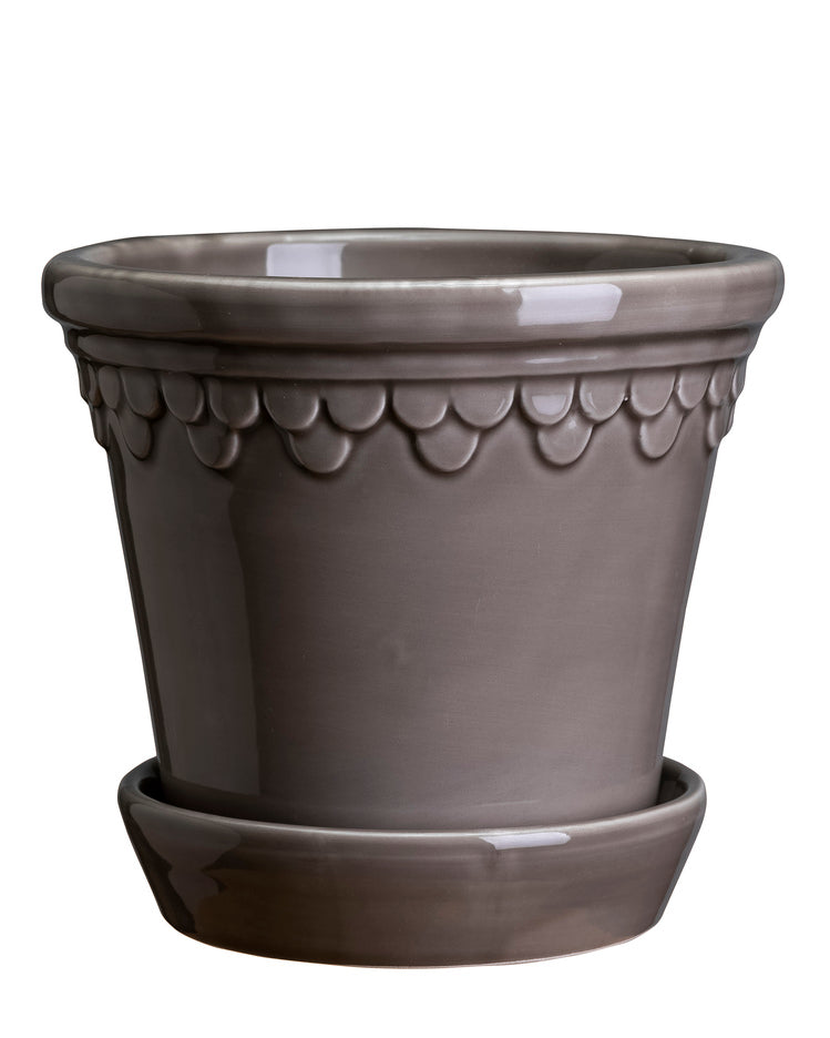 Bergs Potter Copenhagen lasitettu saviruukku pearl grey 16 cm