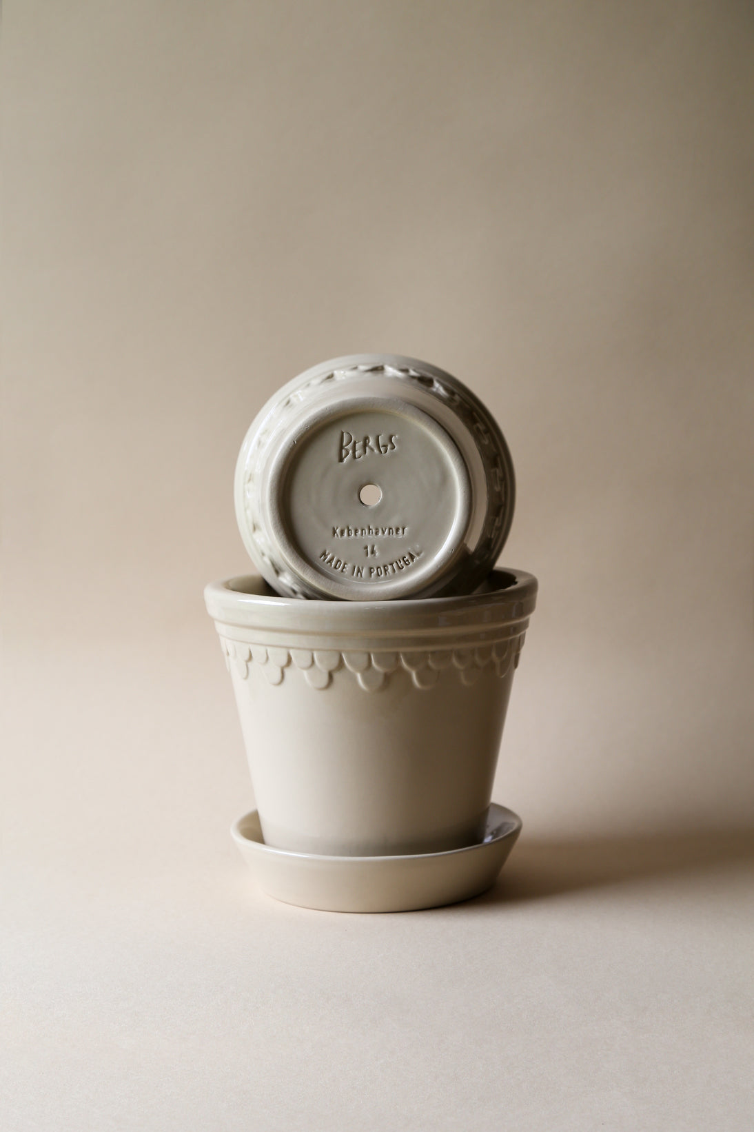 Bergs Potter Copenhagen lasitettu saviruukku sand stone 14 cm