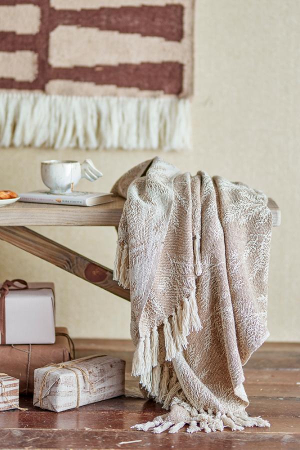 Bloomingville Gabriela torkupeitto beige 130 x 160 cm