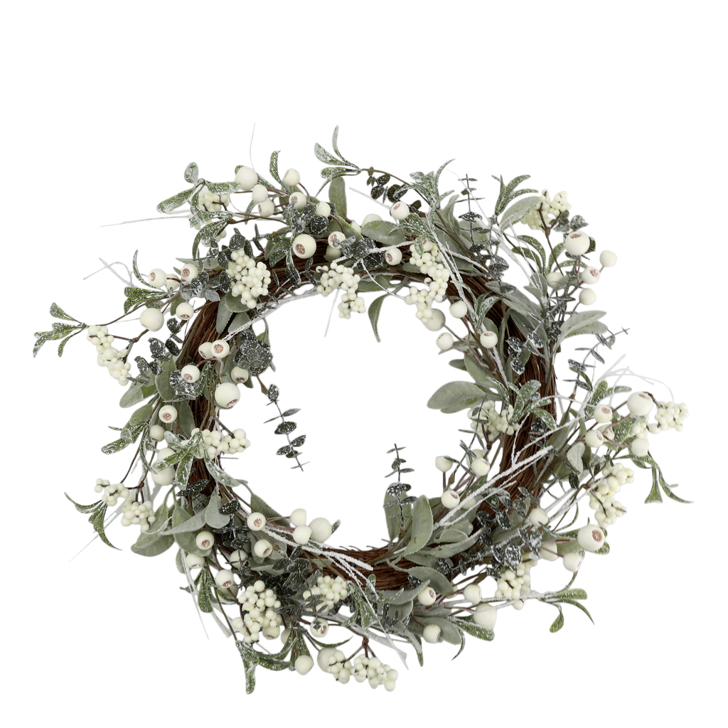 Chic Antique joulukranssi valkoisilla marjoilla 45 cm