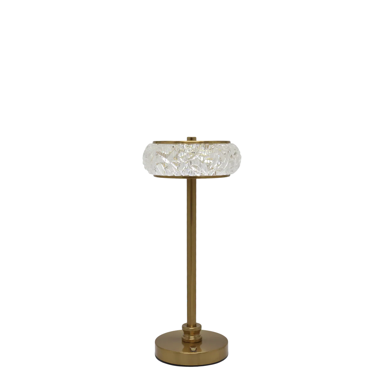 Chic Antique ladattava led-valaisin antiikkimessinki / lasi 34cm