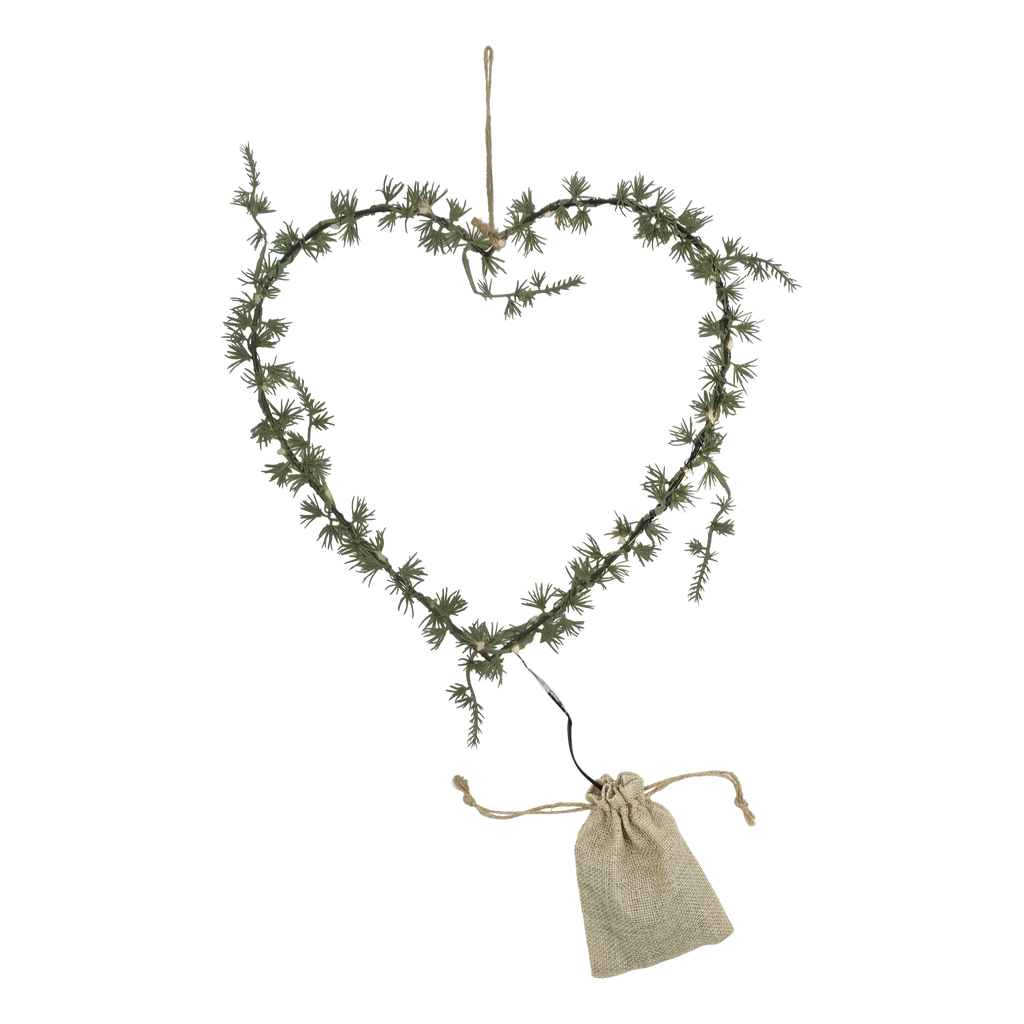 Chic Antique LED-sydänkranssi 32 cm