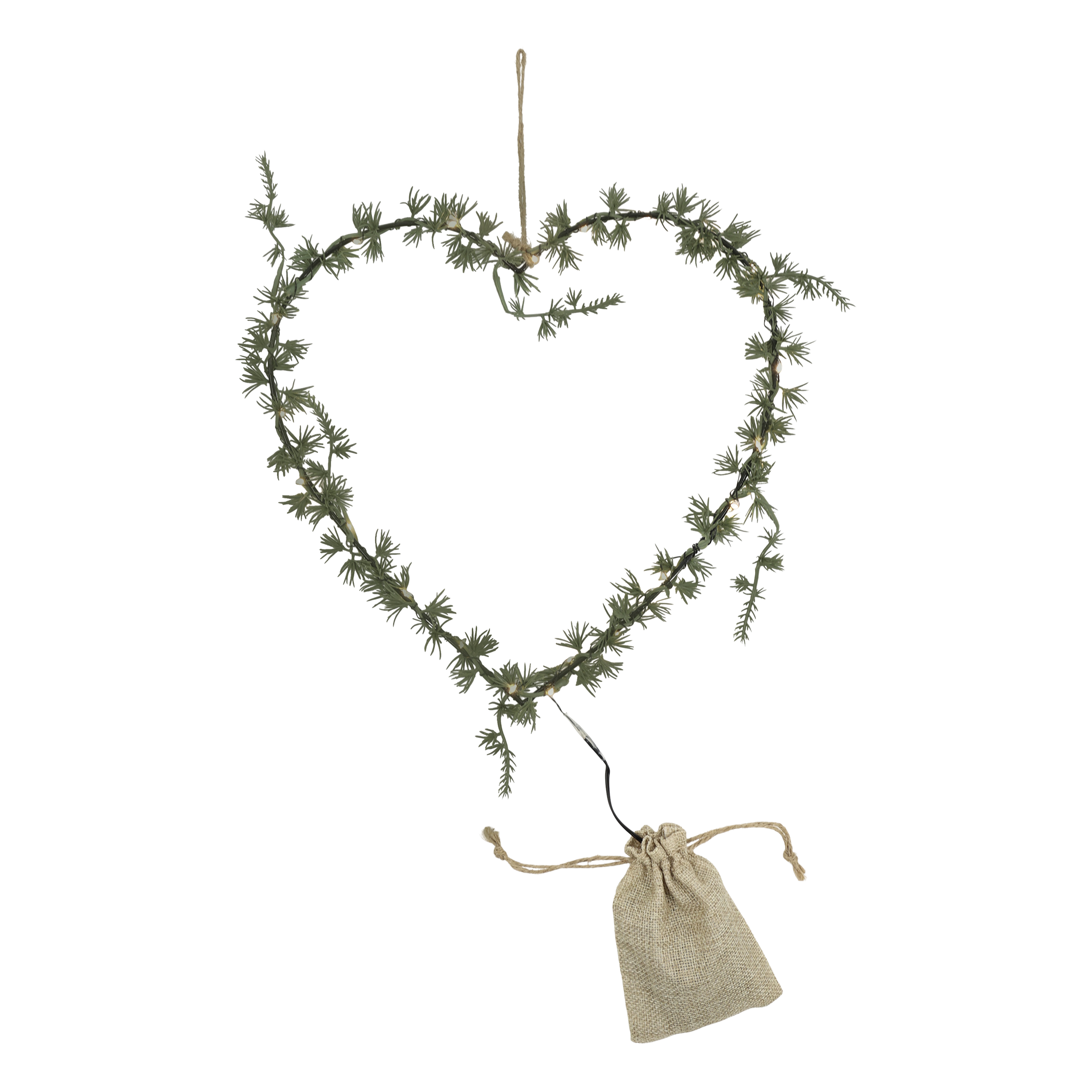 Chic Antique LED-sydänkranssi 32 cm