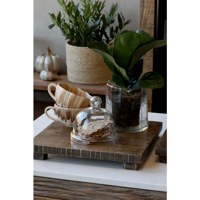Chic Antique mangopuinen koroke / alusta 30 x 30 cm