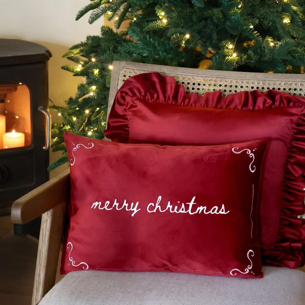 Chic Antique tyynynpäällinen punainen - Merry Christmas