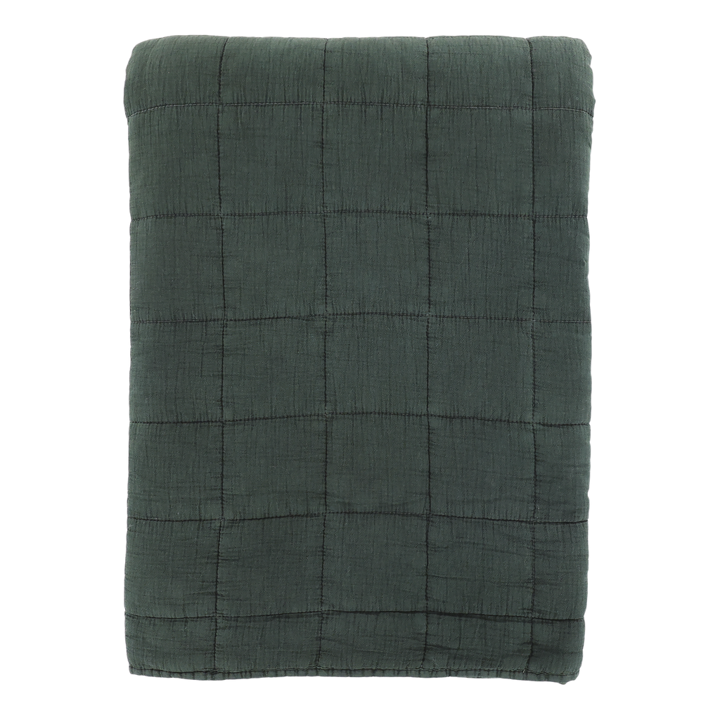 Chic Antique päiväpeitto tummanvihreä 240 x 240 cm