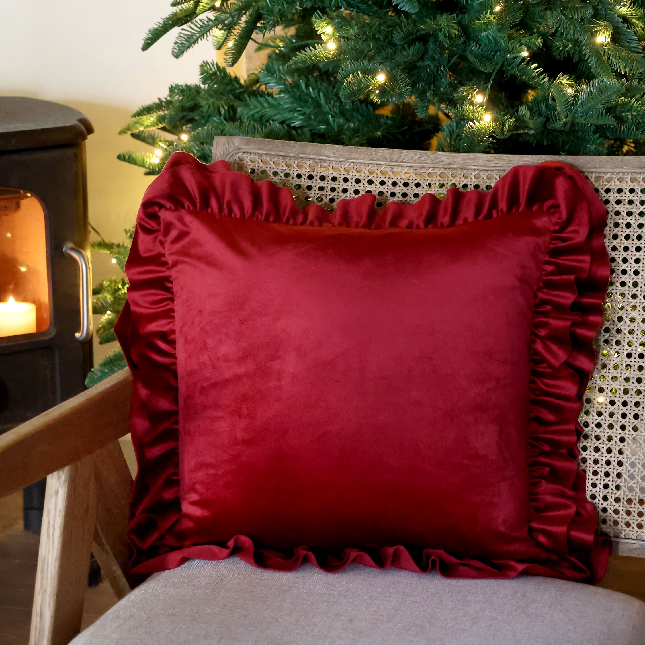 Chic Antique tyynynpäällinen samettia punainen