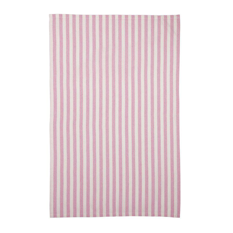 Fondaco Svea raidallinen keittiöpyyhe pinkki-valkoinen 50 x 70 cm