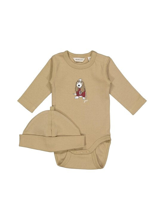 GANT Dog Print body ja pipo -setti 62 cm