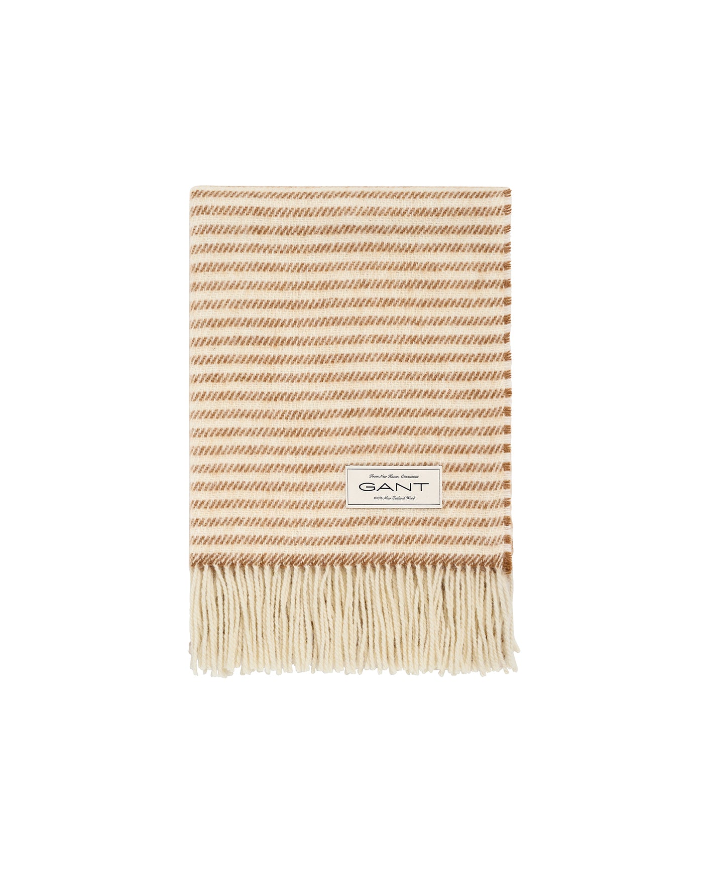 GANT Home raidallinen torkkupeitto Butternut Beige 130 x 180 cm