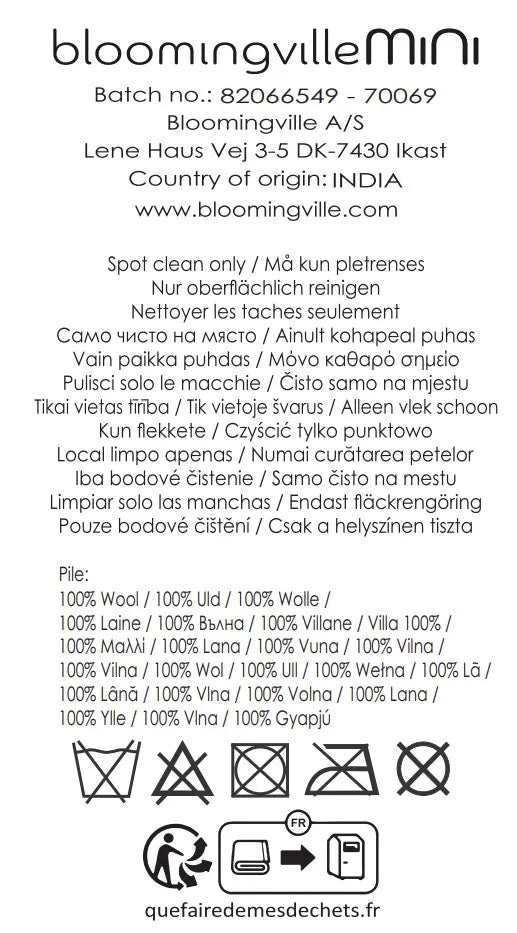 Bloomingville Bear villamatto 140 x 200 cm