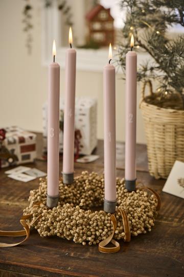 Ib Laursen adventtikynttilät 1–4 roosa 29 cm 4kpl