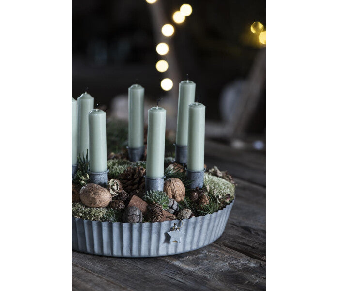 Ib Laursen kruunukynttilä lyhyt vaaleanvihreä 11cm