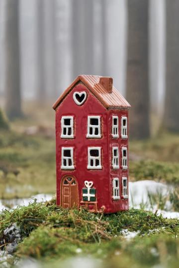 Ib Laursen talolyhty punainen kelkalla 8,3 x 20,3 x 9 cm