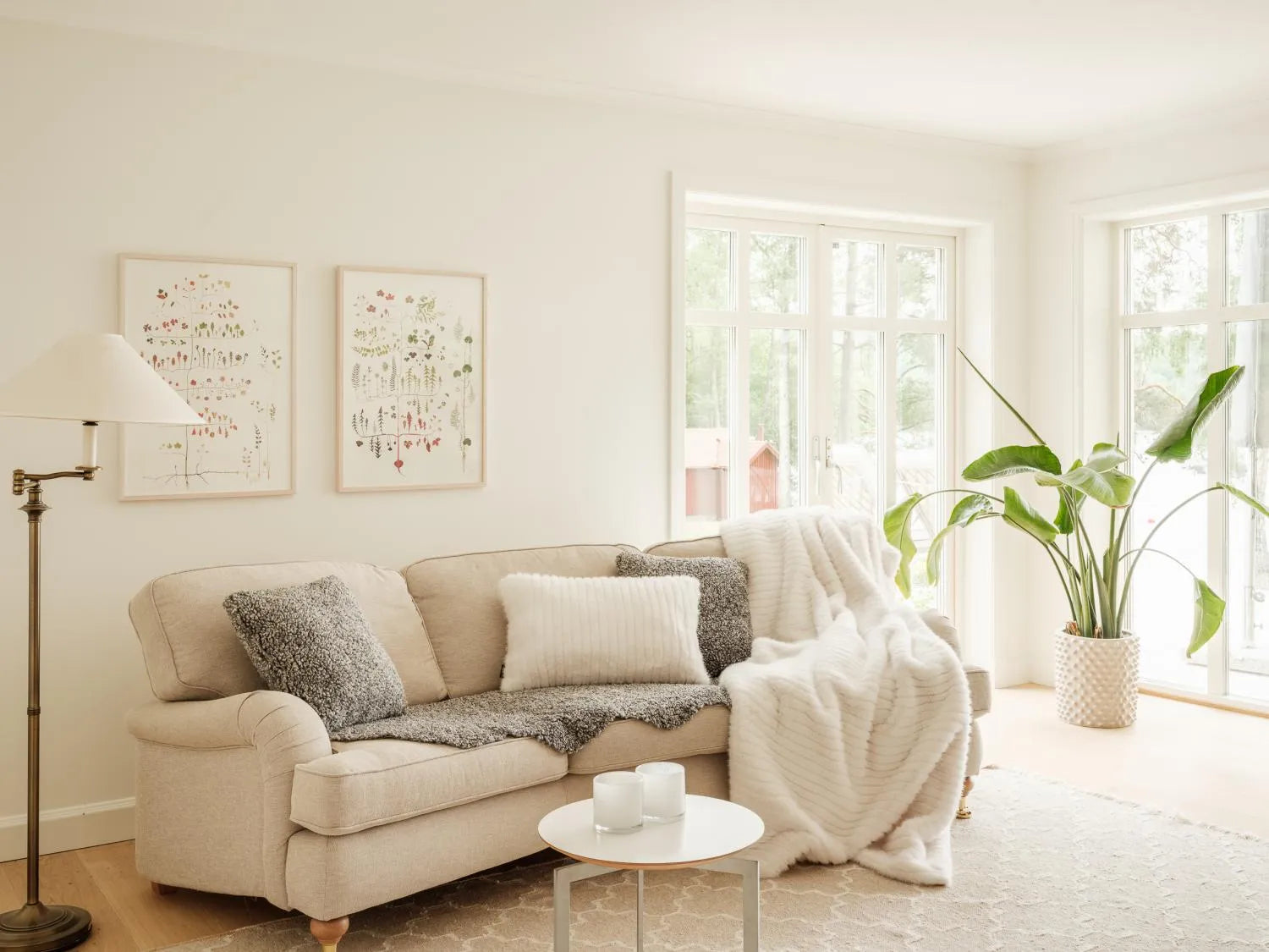 Skinnwille Grace torkkupeitto luonnonvalkoinen 140 x 220 cm