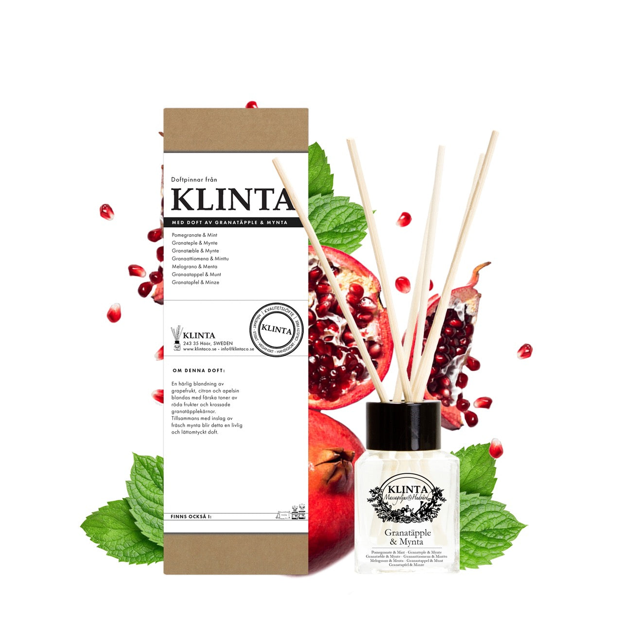 Klinta huonetuoksu Granaattiomena & Minttu 50ml