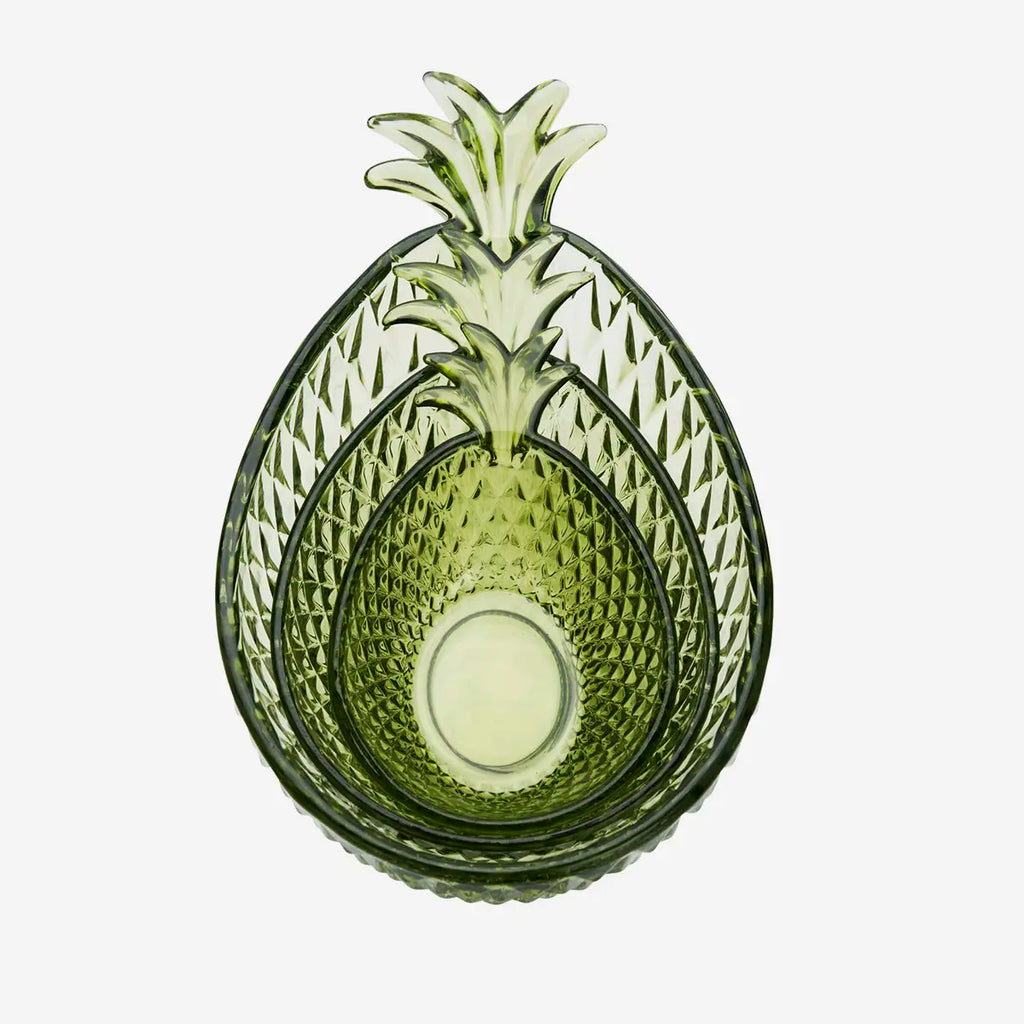 Madam Stoltz lasikulho ananas vihreä 18 x 11 x 7 cm