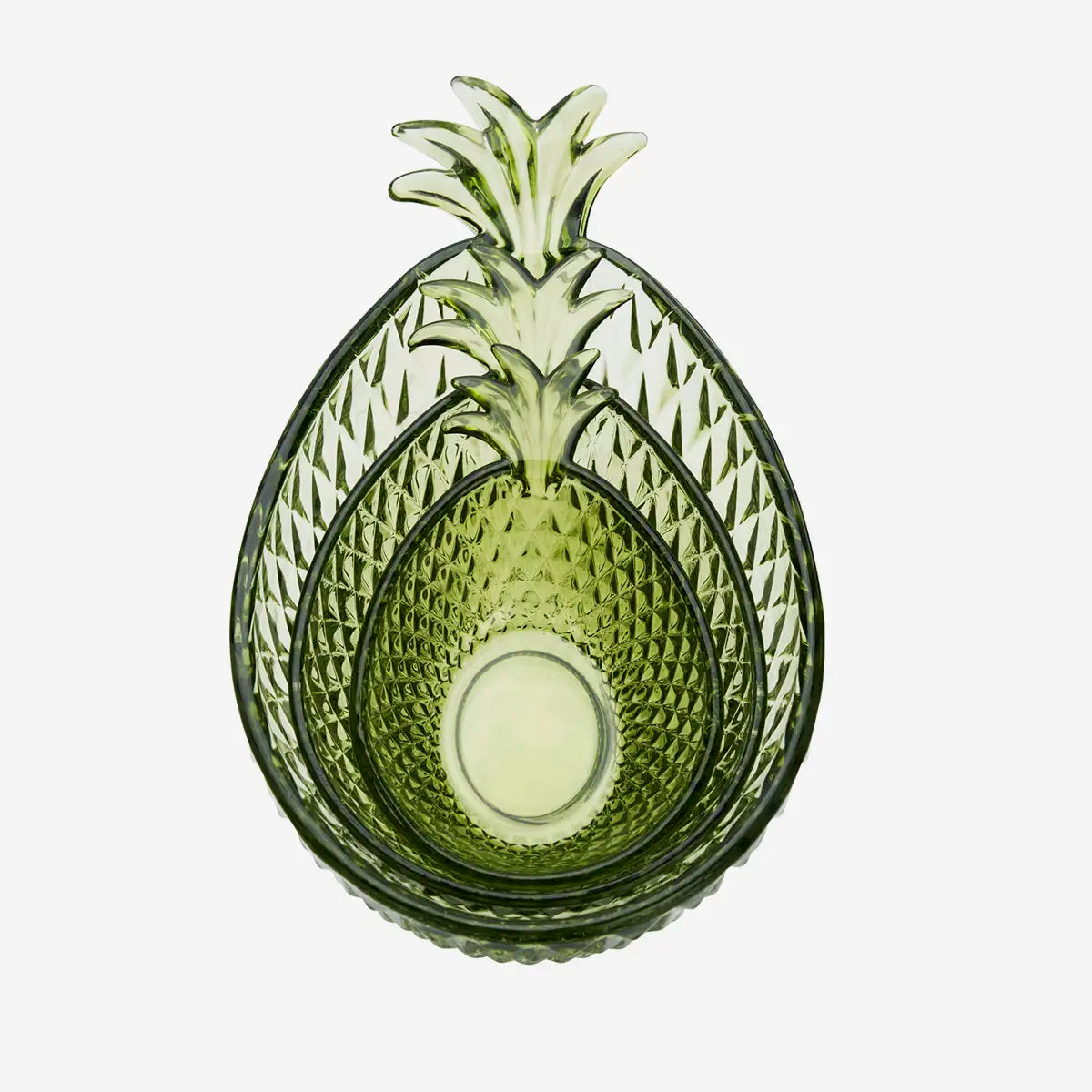Madam Stoltz lasikulho ananas vihreä 18 x 11 x 7 cm