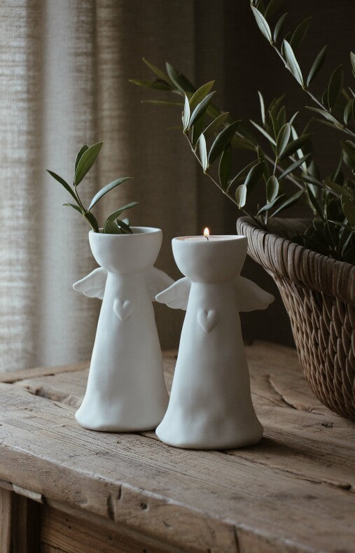 Majas Cottage enkeli maljakko / tuikkulyhty 16 cm