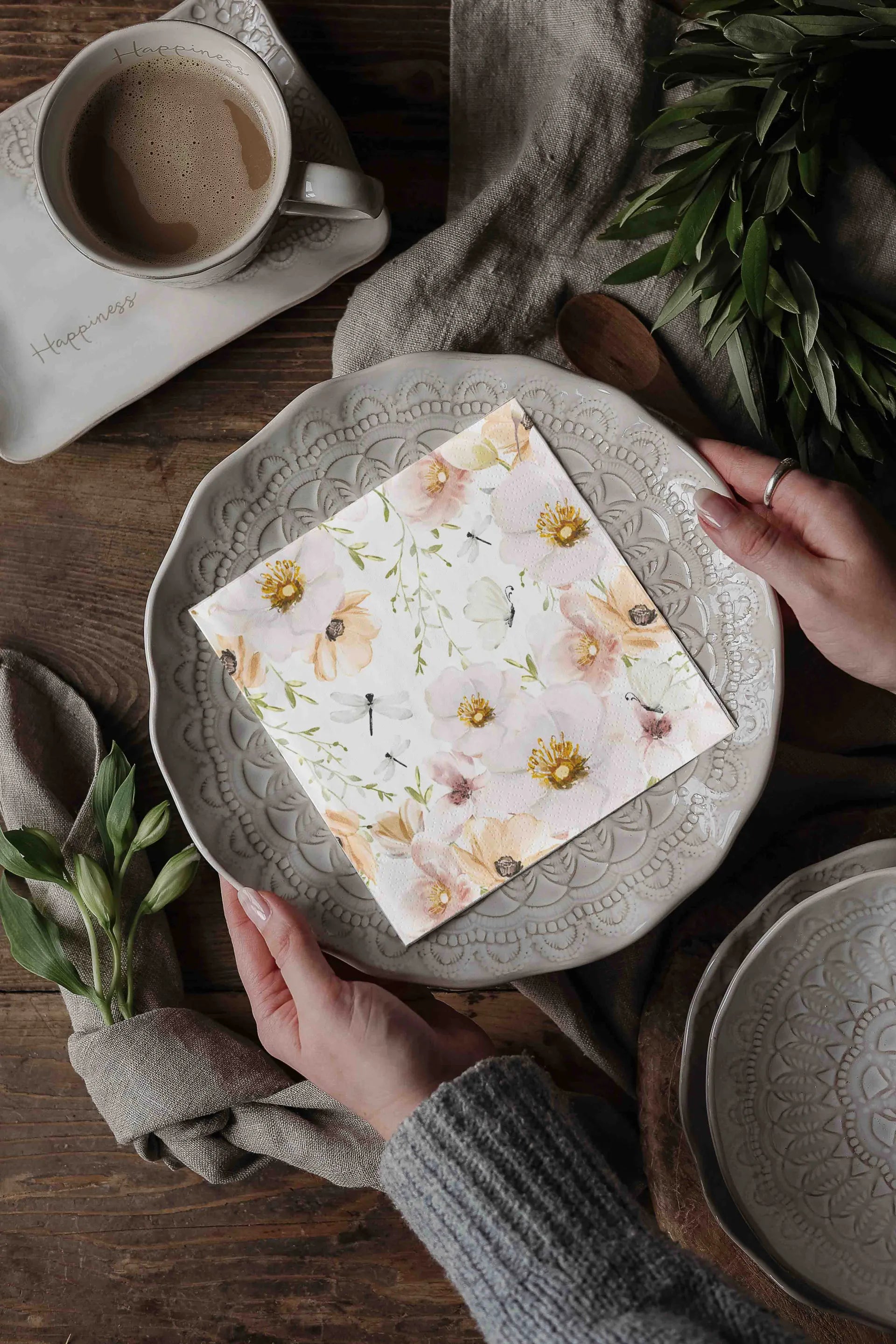 Majas Cottage servetit 33 x 33 cm 20 kpl - Blossom & Butterflies