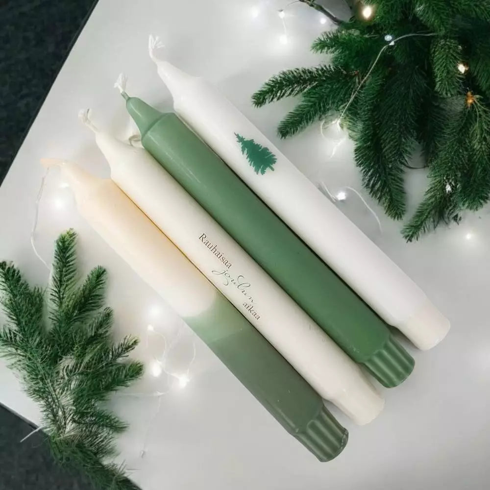 Puttipaja kruunukynttilät 4 kpl - Rauhallista joulun aikaa