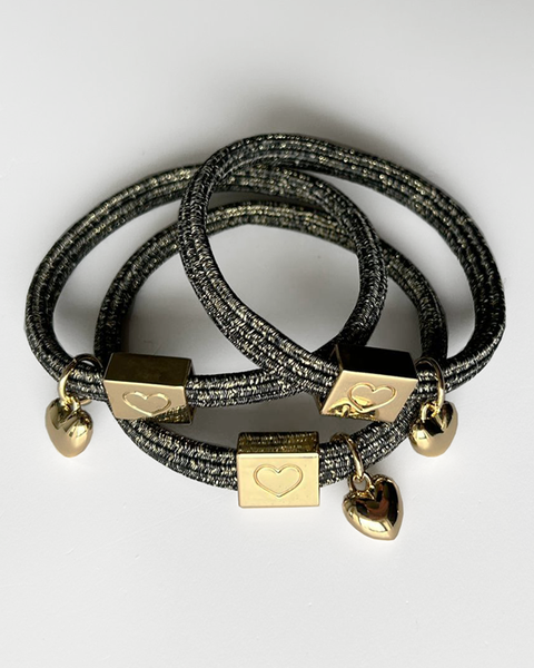 NOORDliving rannekoru / hiuslenkki musta glitter