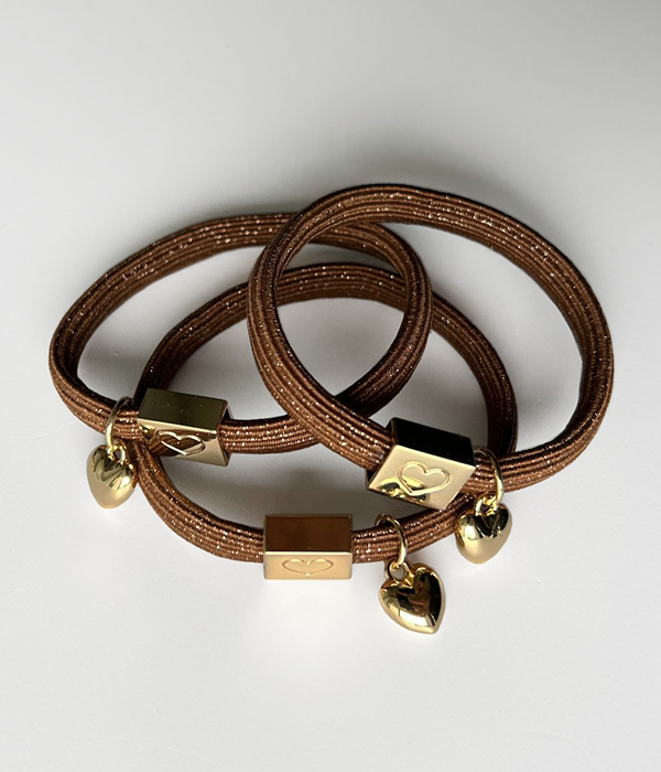 NOORDliving rannekoru / hiuslenkki ruskea glitter