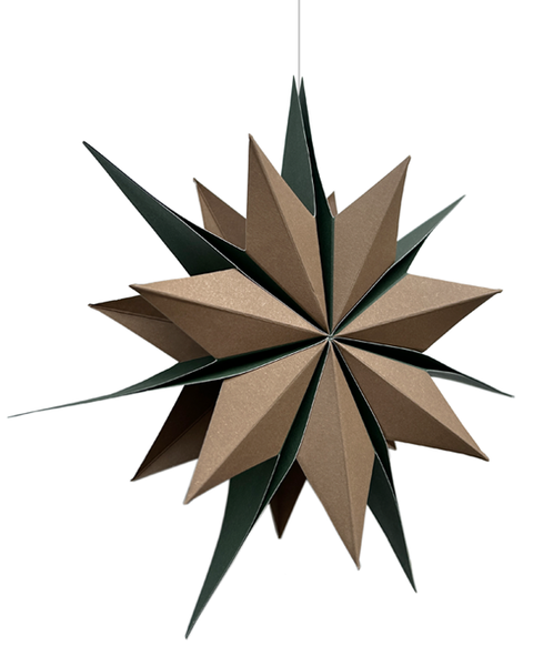 NOORDliving paperitähti ruskea & vihreä 20 cm