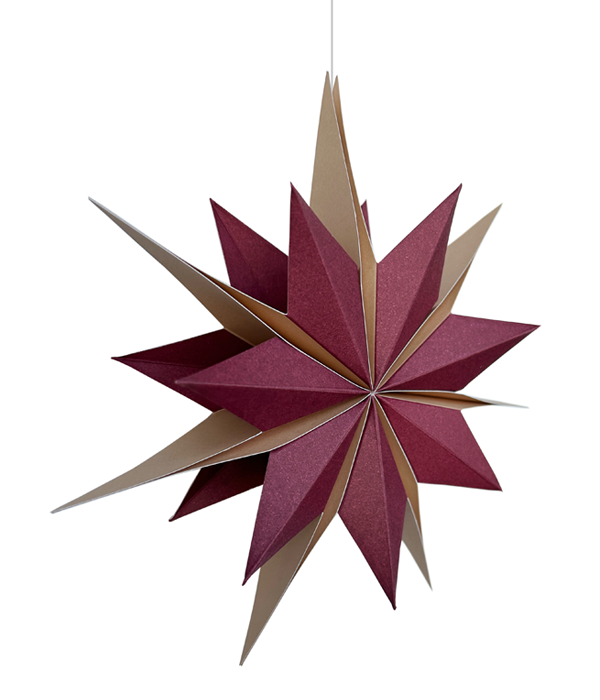 NOORDliving paperitähti ruskea & viini 20 cm
