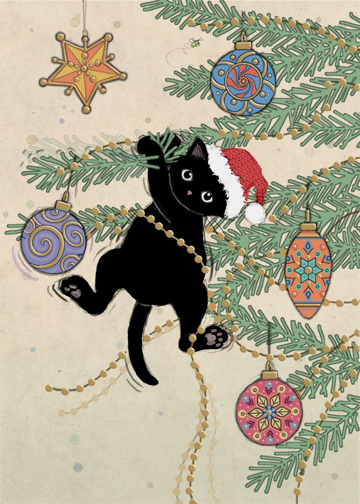 Putinki Bug Art 2-osainen joulukortti - Christmas Kitty